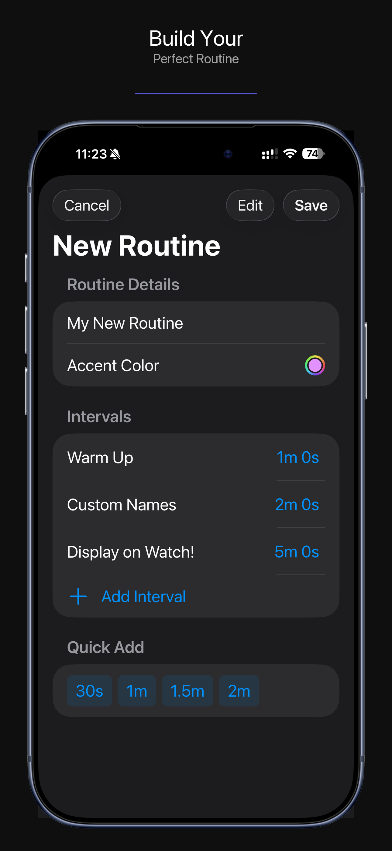 Build your perfect routine with custom intervals