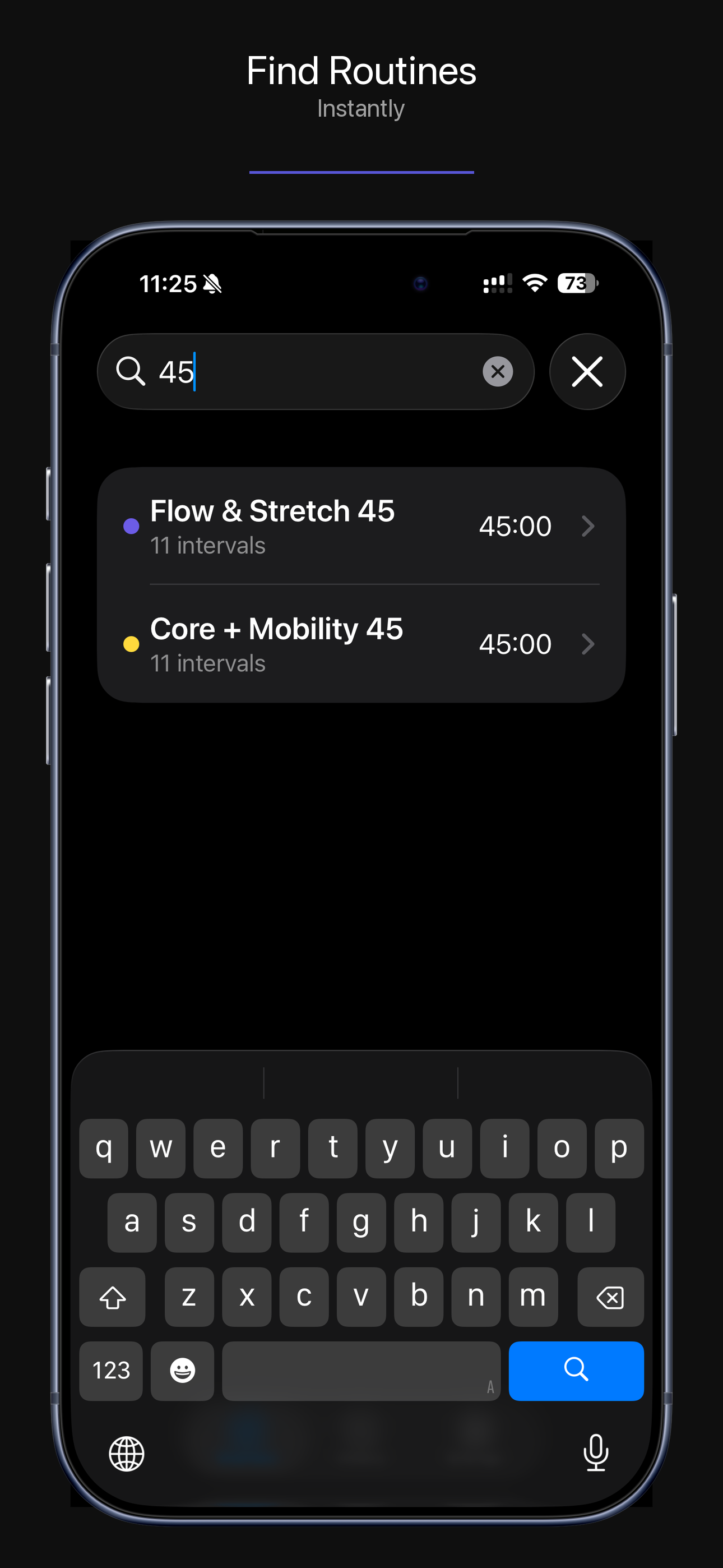 Find routines instantly with search