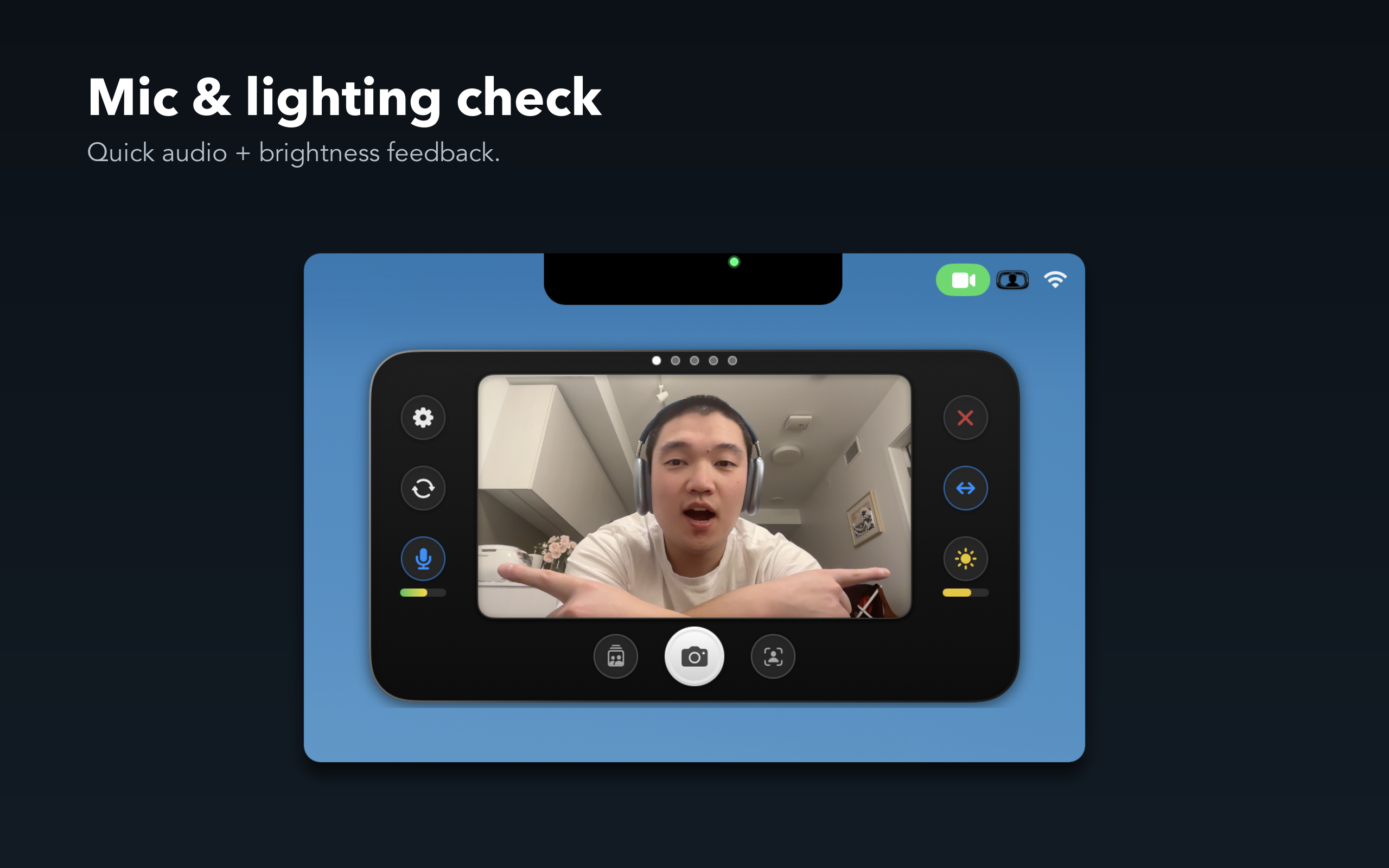 Mic and lighting check