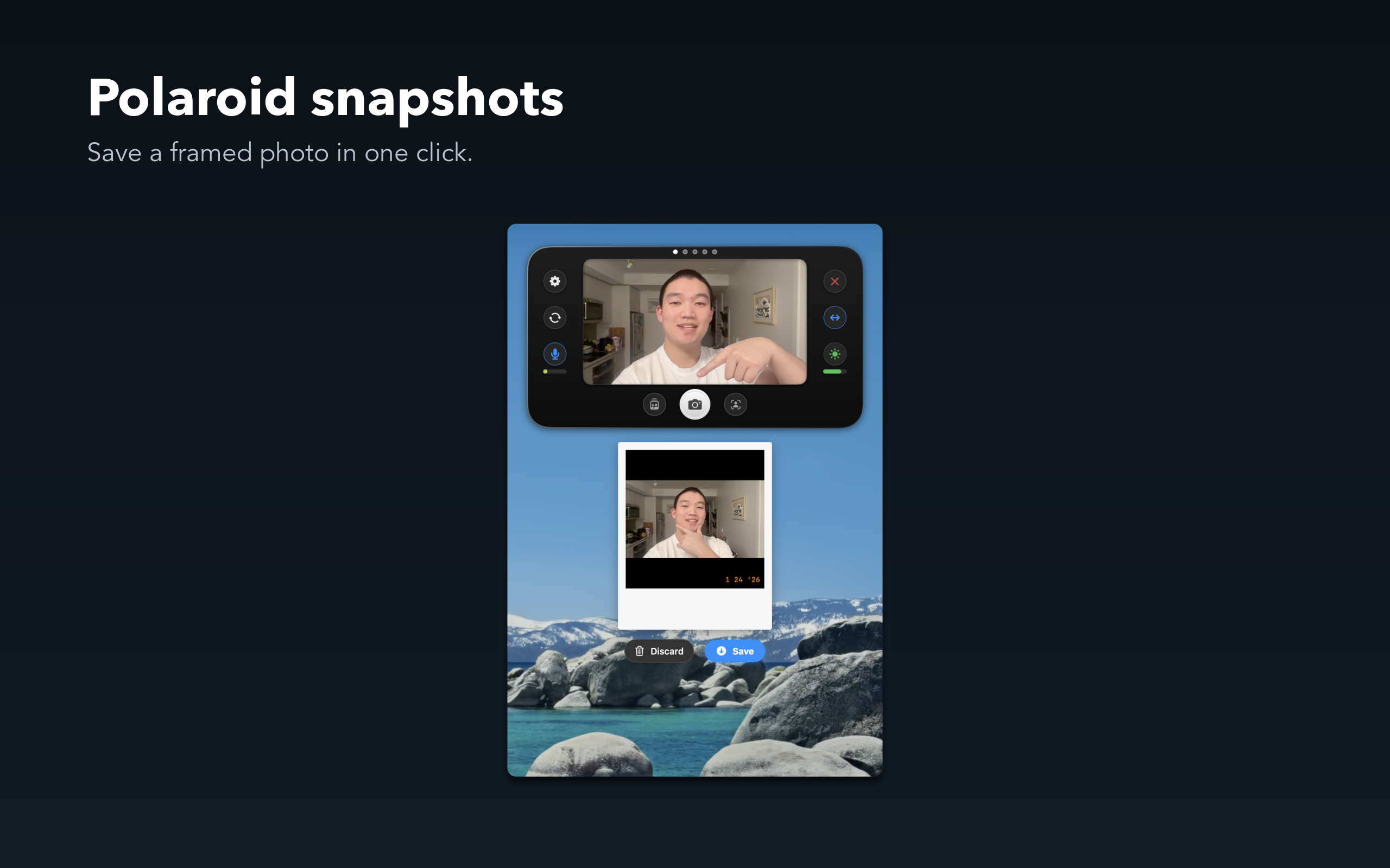 Polaroid-style snapshots