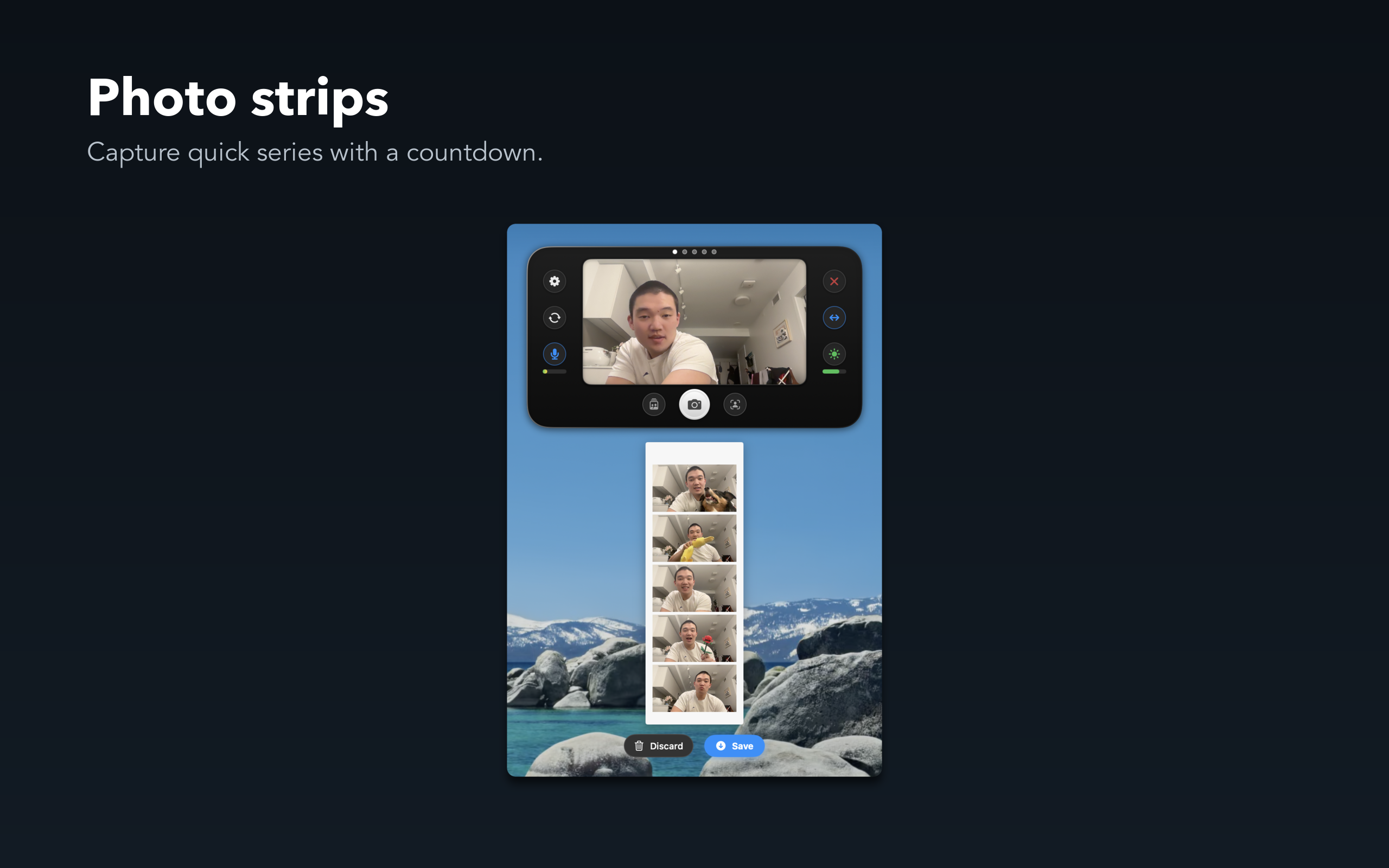 Photo strips with countdown