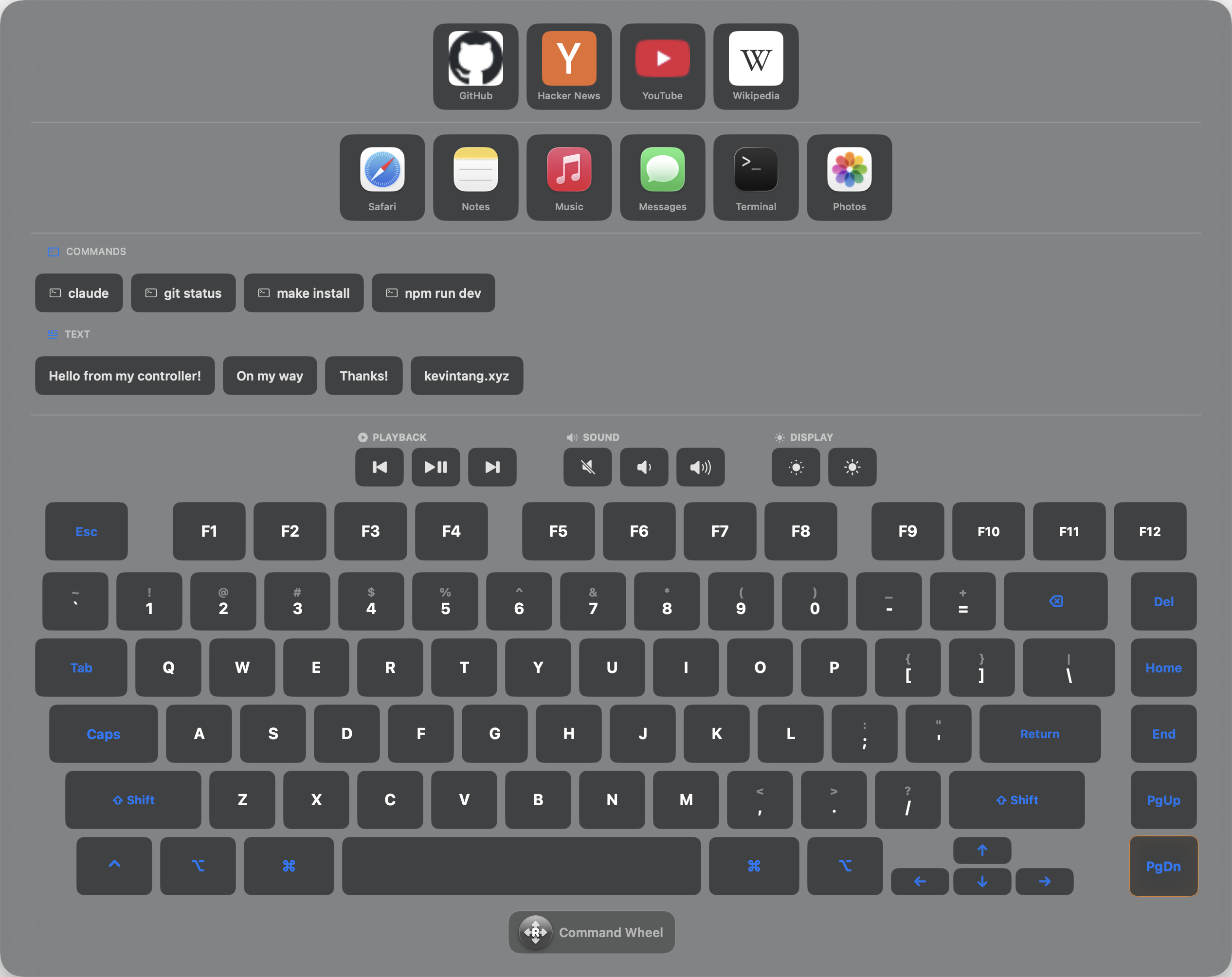 ControllerKeys on a Mac, showing the kind of small on-screen targets gyro aiming can land accurately