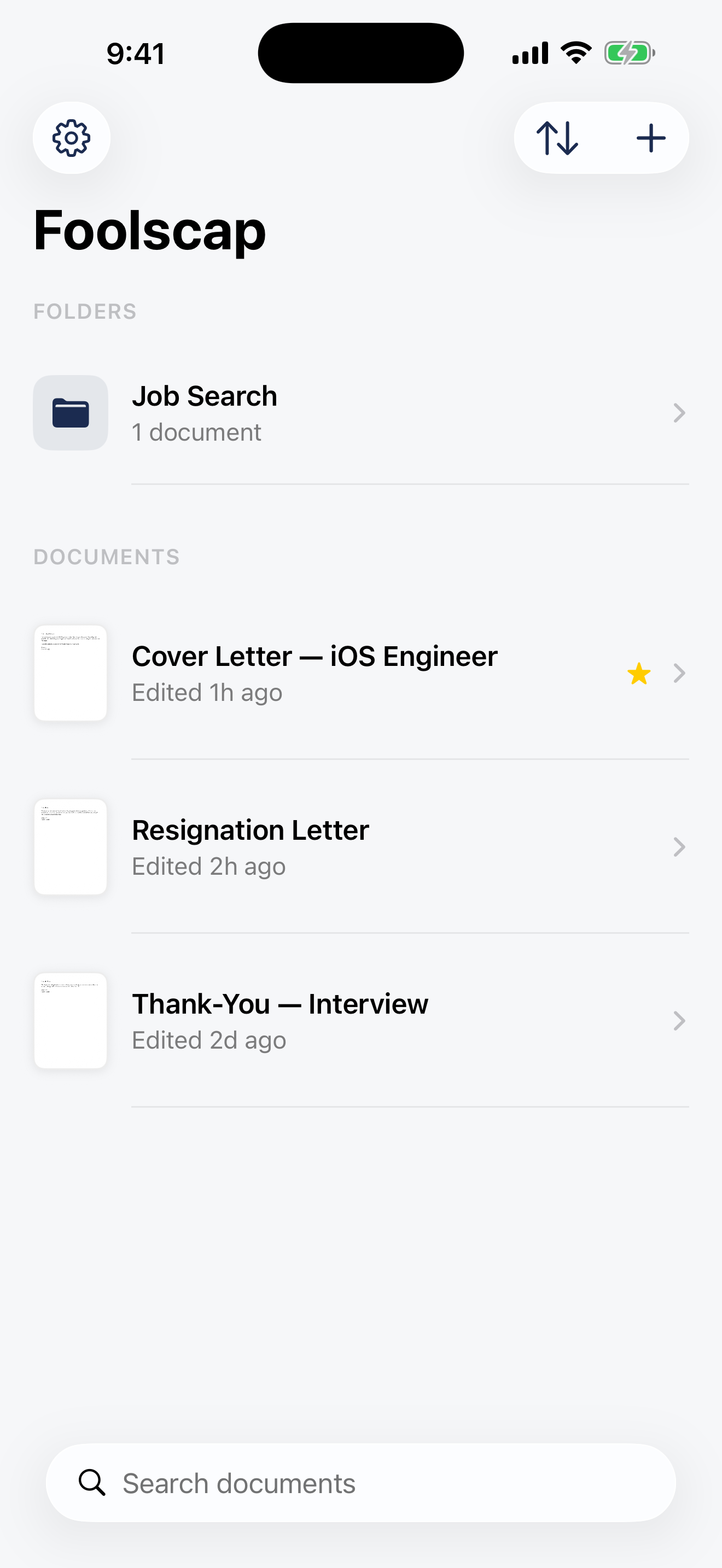 Foolscap document library