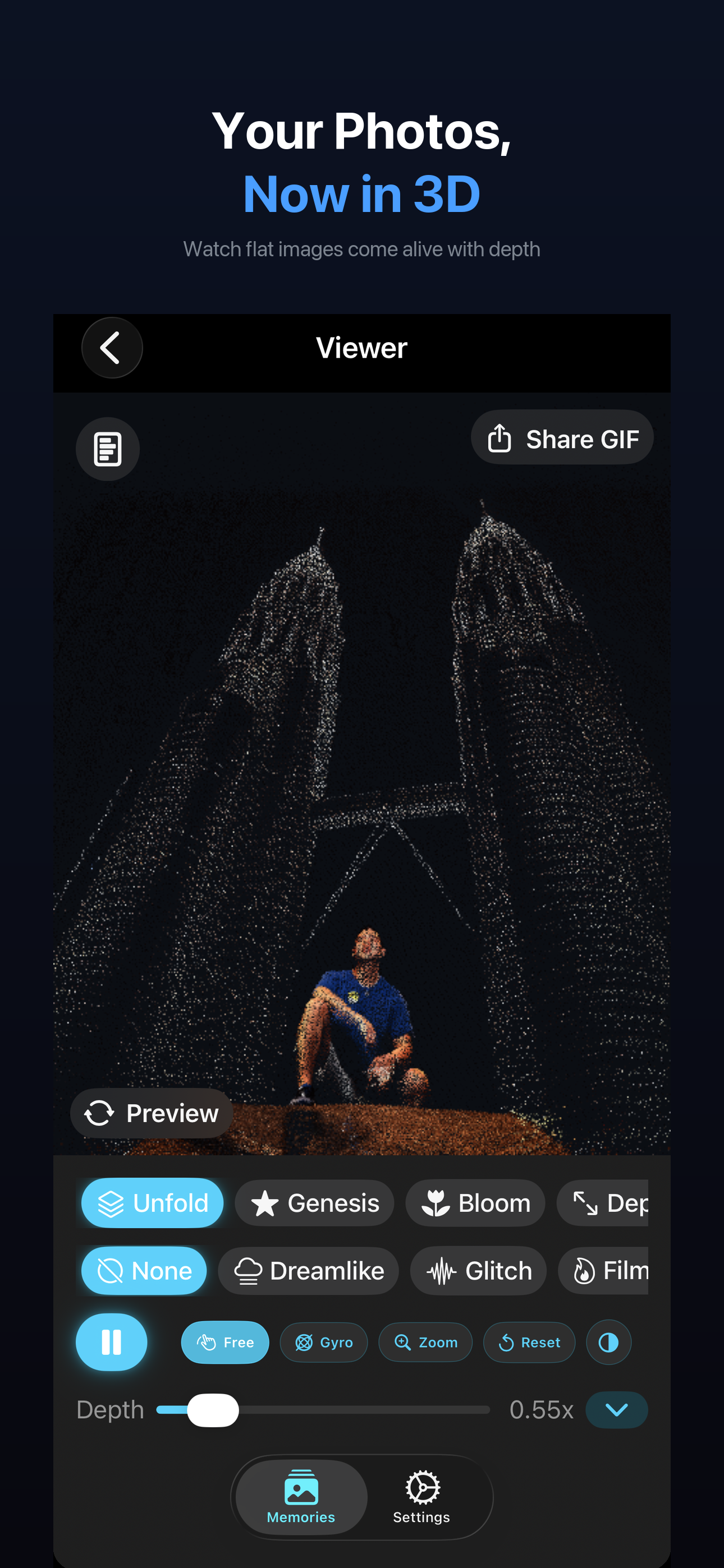 Hologramm screenshot - Your Photos, Now in 3D