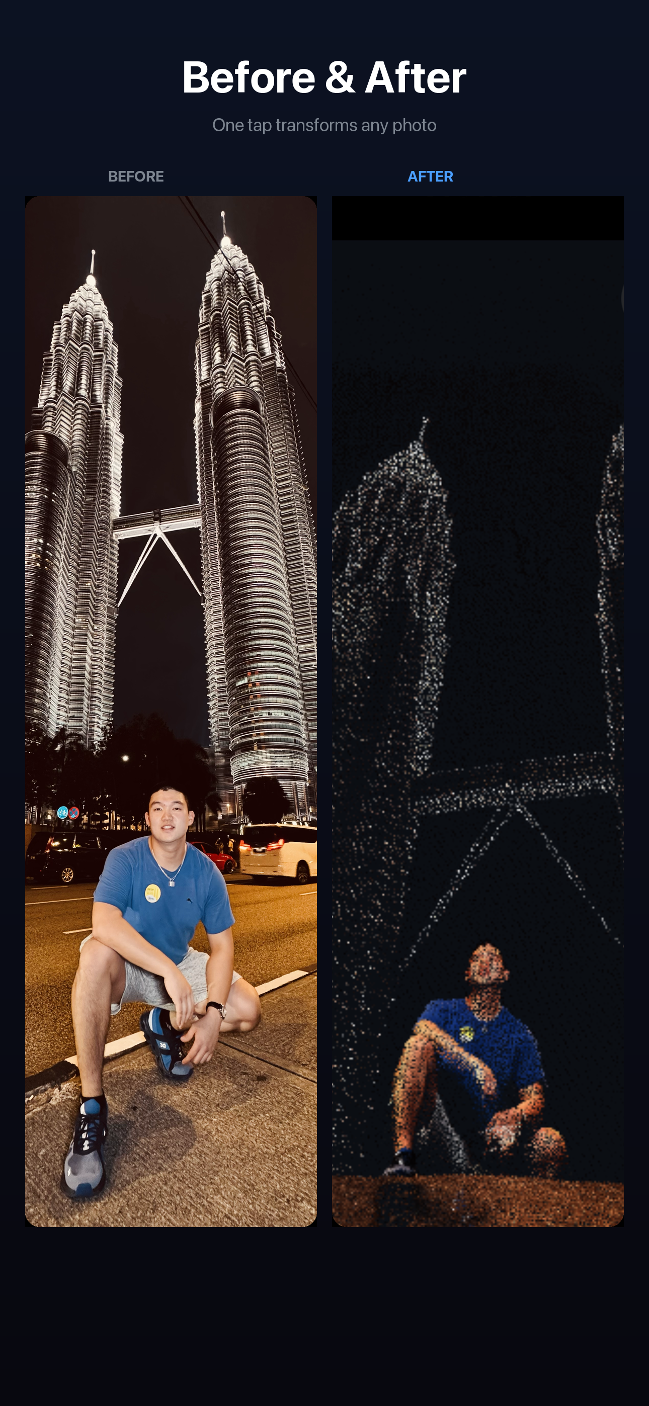 Hologramm screenshot - Before and After