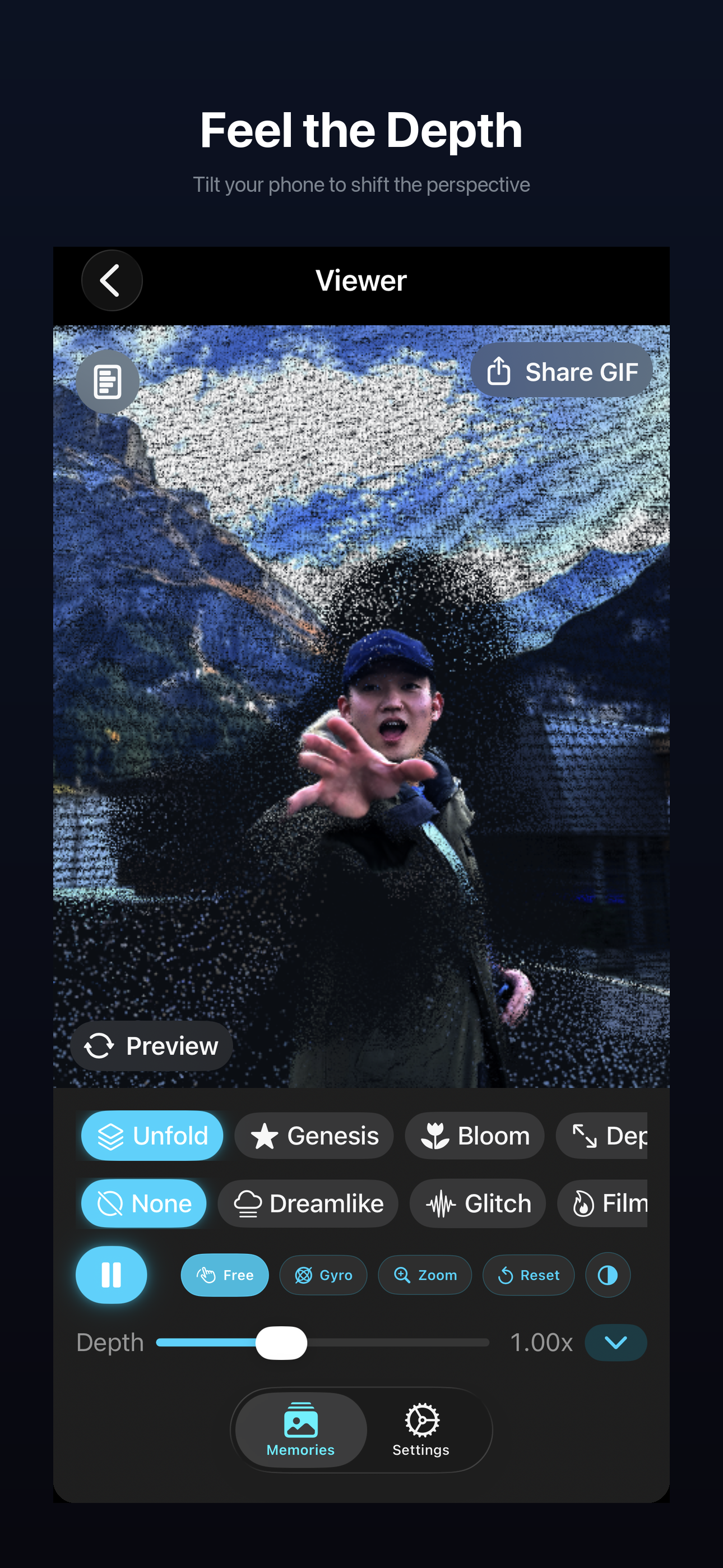 Hologramm screenshot - Gyroscope Parallax