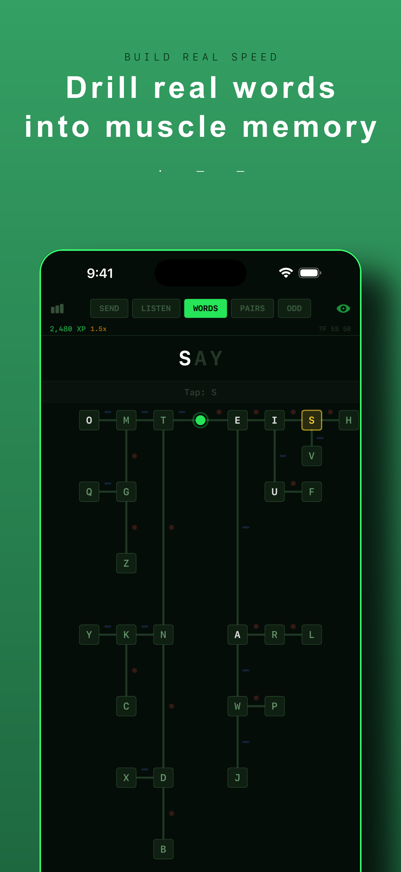 Real-word Morse sending drill